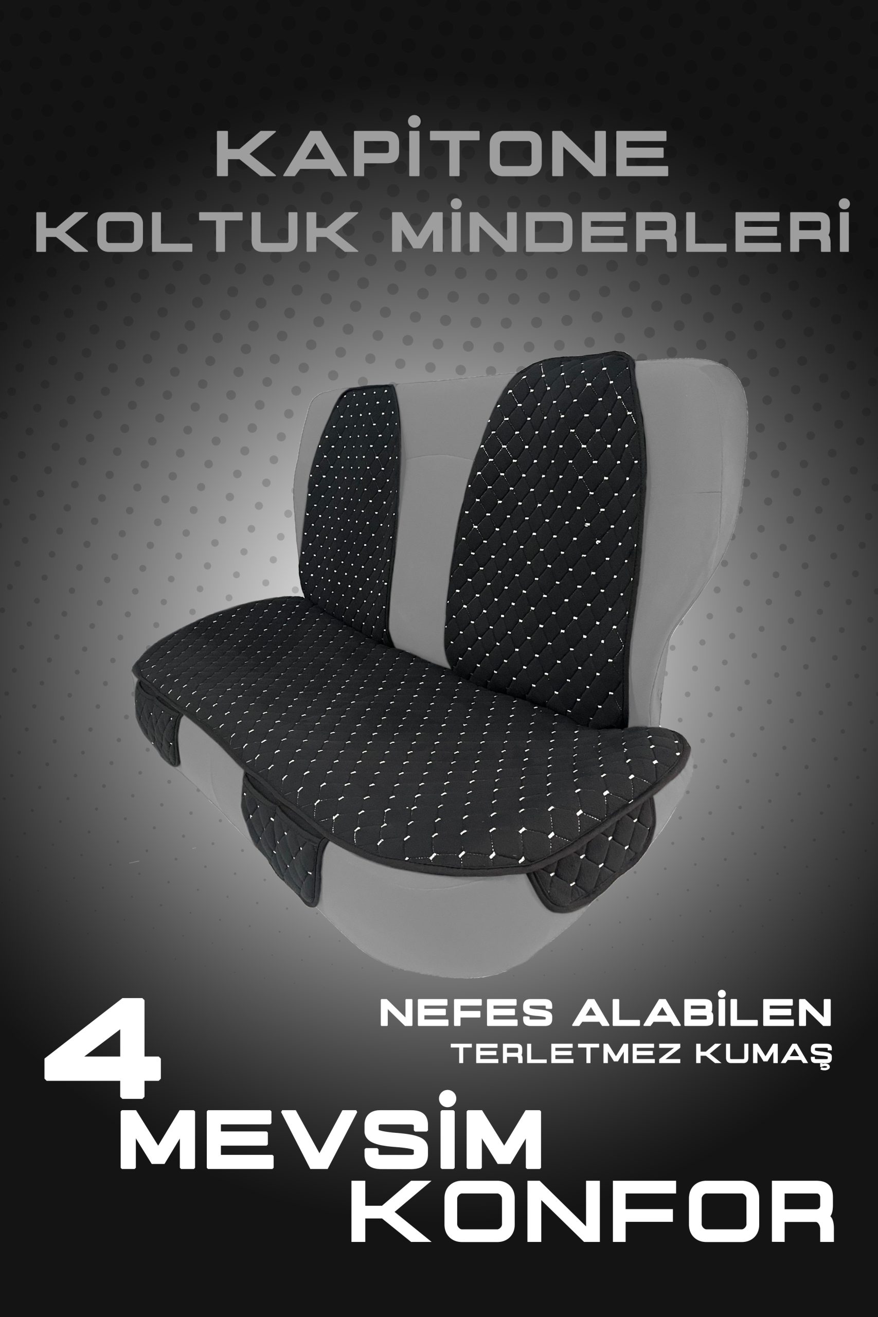 Neokapitone Serisi - Şıklığı Tamamlayan Koltuk Minderi (Siyah-Beyaz) - Görsel 2