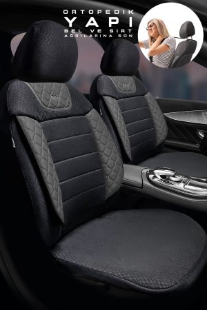 Aura Sport Seri Mödüler Set Oto Koltuk Kılıfı – Universal Uyum (Siyah-Gri)