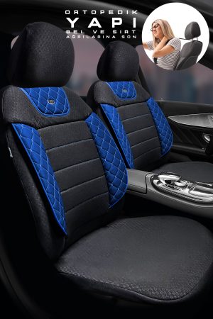 Aura Sport Seri Mödüler Set Oto Koltuk Kılıfı – Universal Uyum (Siyah-Mavi)