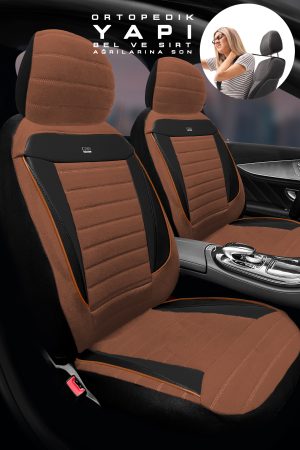 Elegance Tay Tüyü Serisi Oto Koltuk Kılıfı - Universal Uyum (Taba)