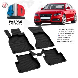 Audi A4 (B8) 2008-2015 Uyumlu Araç İçi 4D Havuzlu Paspas