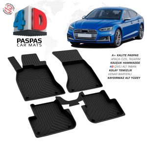 Audi A5 2017 Ve Sonrası Uyumlu Araç İçi 4D Havuzlu Paspas