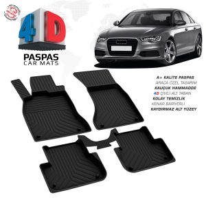 Audi A6 (C7) 2011-2018 Uyumlu Araç İçi 4D Havuzlu Paspas