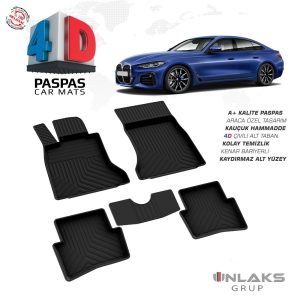 BMW 4 Serisi G26 2021 Ve Sonrası Uyumlu Araç İçi 4D Havuzlu Paspas