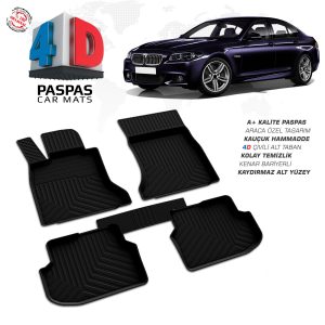 BMW 5 Serisi F10 2010-2013 Uyumlu Araç İçi 4D Havuzlu Paspas
