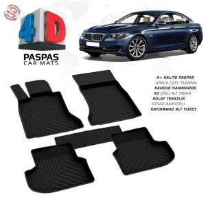 BMW 5 Serisi F10 Makyajlı 2013-2016 Uyumlu Araç İçi 4D Havuzlu Paspas