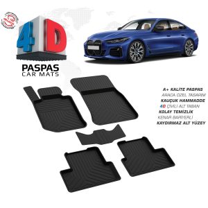 BMW İ4 Serisi G26 2021 Ve Sonrası Uyumlu Araç İçi 4D Havuzlu Paspas