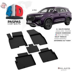 Cherry Tiggo 8 Pro 2023 Ve Sonrası Uyumlu Araç İçi 4D Havuzlu Paspas