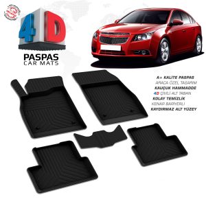 Chevrolet Cruze 2009 Ve Sonrası Uyumlu Araç İçi 4D Havuzlu Paspas