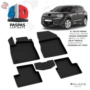 Citroen C5 Aircross Düz Vites 2017 Ve Sonrası Uyumlu Araç İçi 4D Havuzlu Paspas