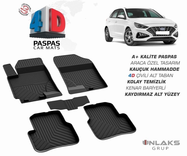Hyundai İ30 2016 Ve Sonrası Uyumlu Araç İçi 4D Havuzlu Paspas