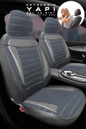 Elegance Tay Tüyü Serisi Oto Koltuk Kılıfı - Universal Uyum (Füme)